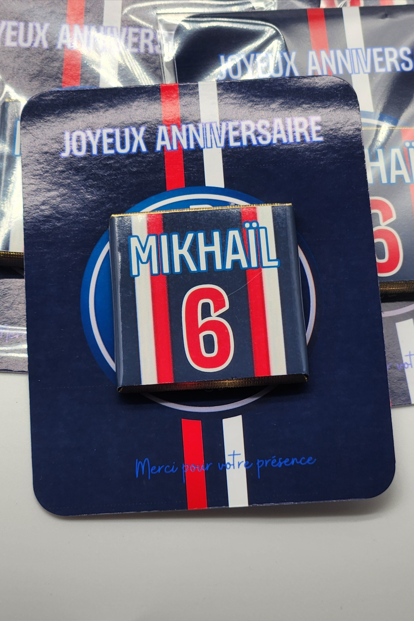 Carte avec Mini Chocolat personnalisé