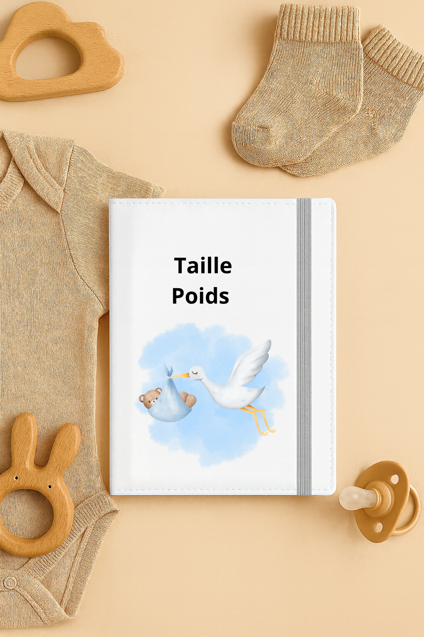 Protège Carnet De Santé Personnalisé Ourson Bleu