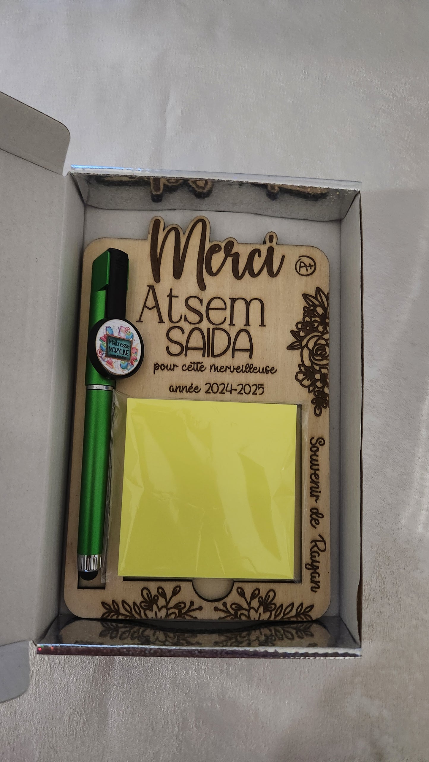 Porte post it avec stylo personnalisée