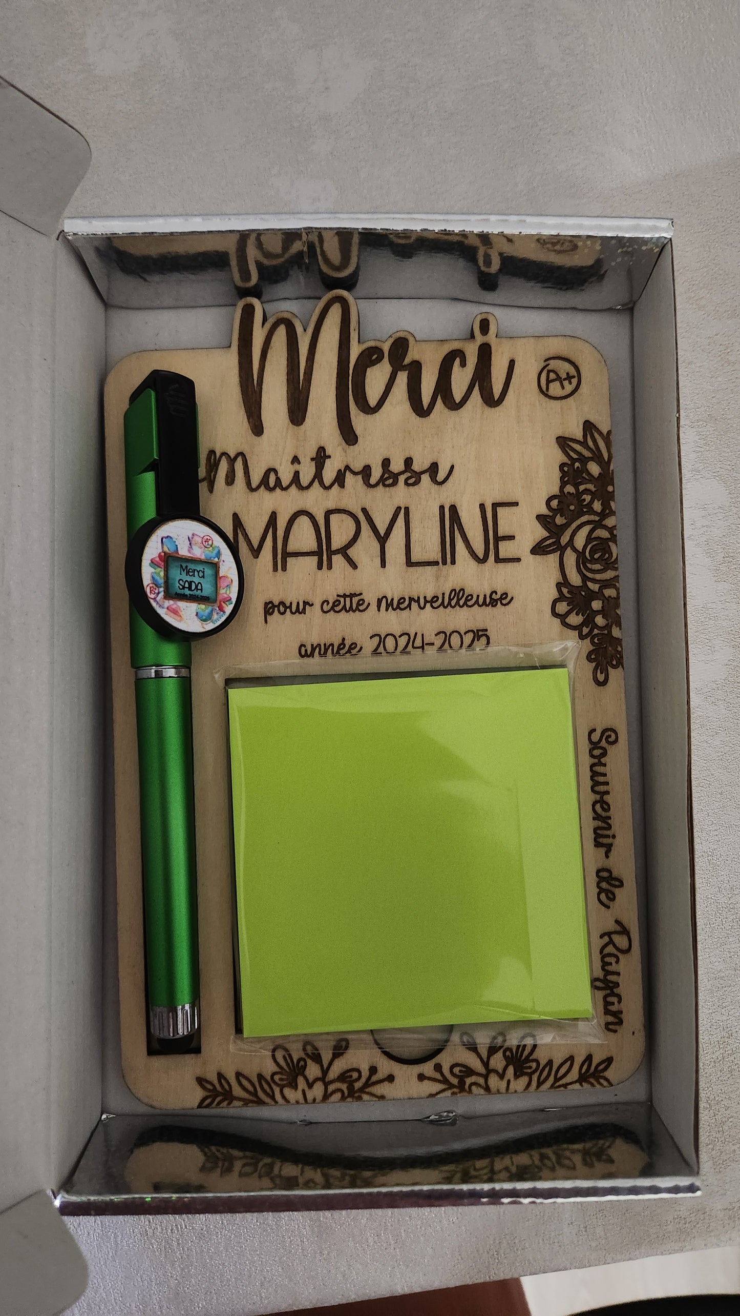 Porte post it avec stylo personnalisée