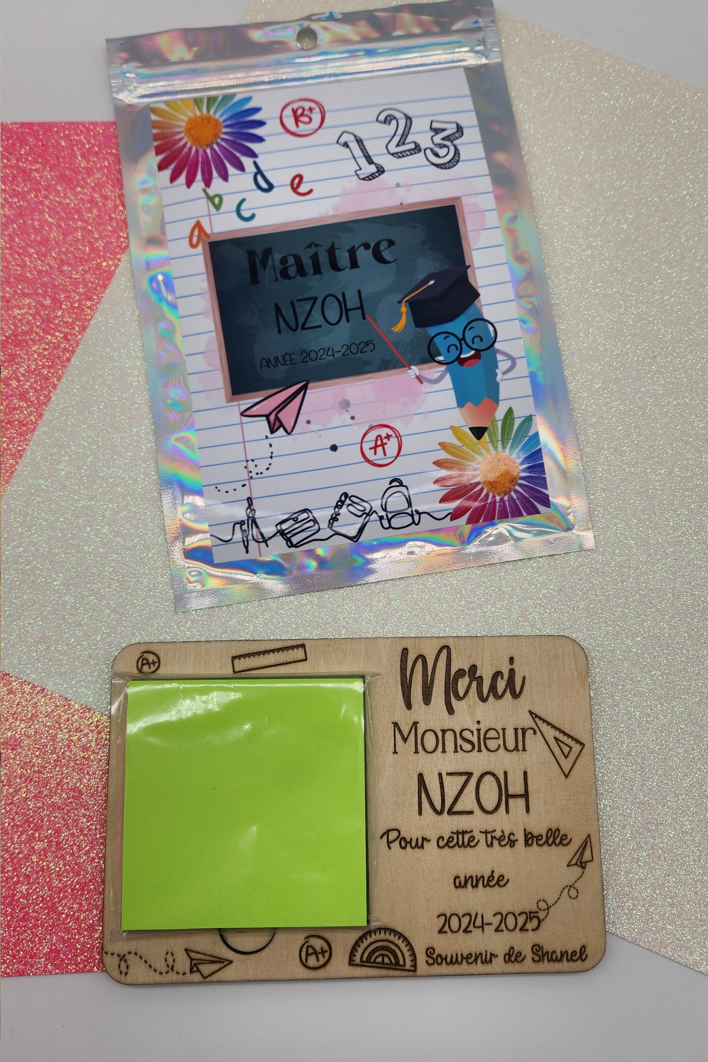 Porte post it en bois personnalisé