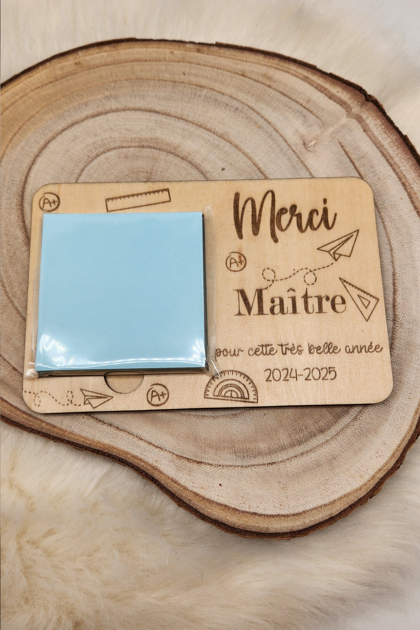 Porte post it en bois personnalisé