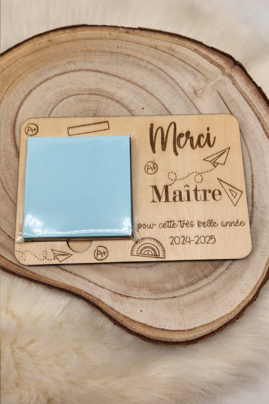 Porte post it en bois personnalisé