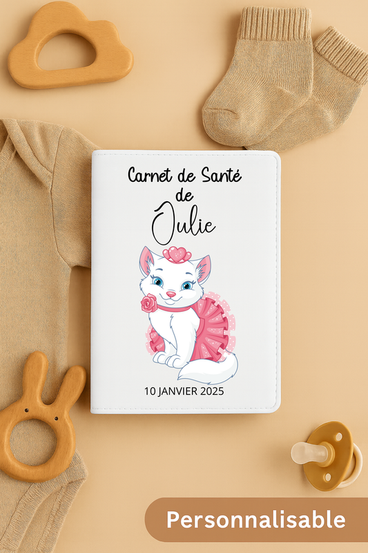 Protège Carnet De Santé Personnalisé Chat Précieux