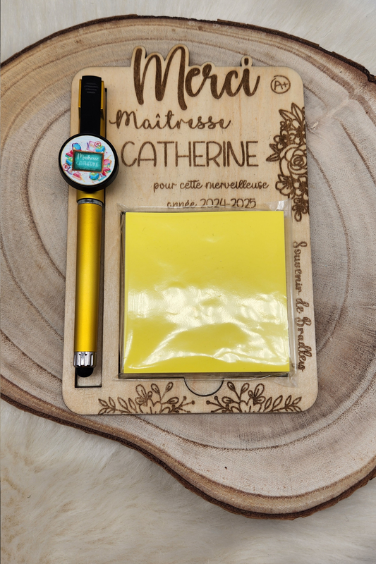 Porte post it avec stylo personnalisée
