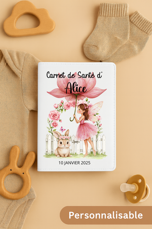 Protège Carnet Personnalisé Fleur volante