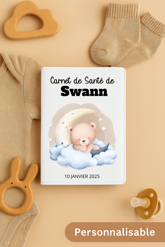 Protège Carnet De Santé Personnalisé Mobile Ourson