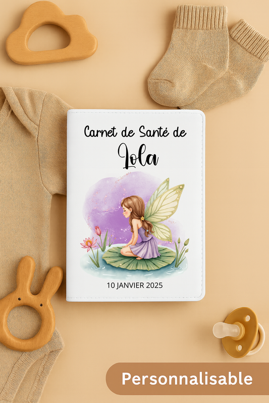 Protège Carnet De Santé Personnalisé Féé Nénufar