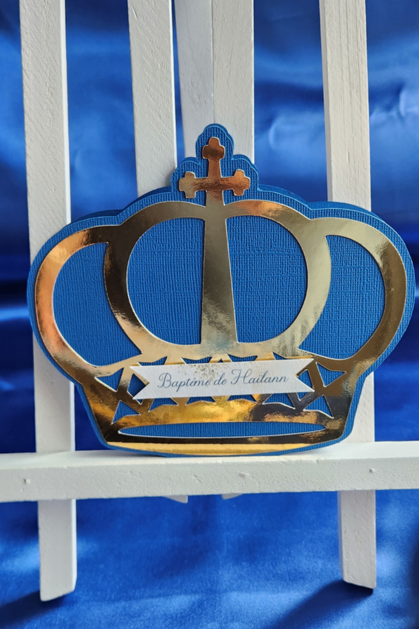 Invitation couronne personnalisée Faire-part baptême