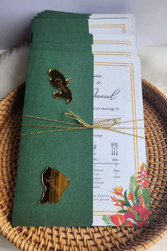 Faire-part mariage personnalisé avec carte en acrylique
