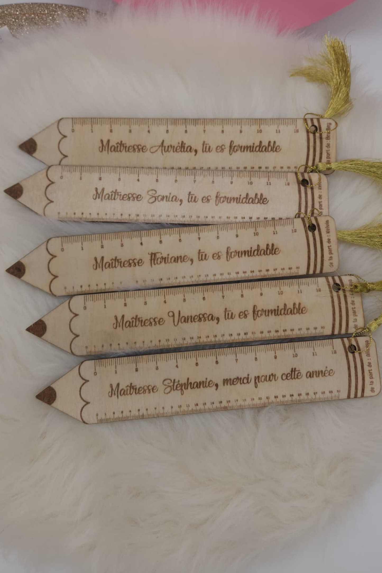 Règle en bois personnalisée Cadeau maîtresse, maître